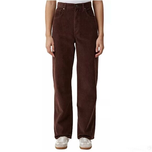 NWT Cotton On Cord Straight Baggy High Rise Jeans Boho Y2K Retro Cottage New 12 - Picture 1 of 12